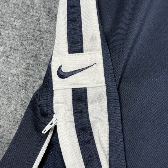 Nike Track Pants Mens 2XL Navy Blue White Swoosh Athletic Zippered Polyester - Picture 2 of 9